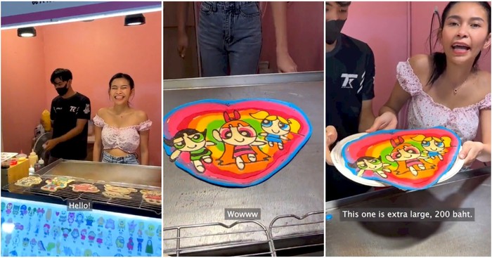 Penjual Pancake Kaki Lima Berpenampilan Seksi Ini Jadi Sorotan