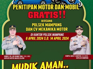 Polsek Mampang Buka Penitipan Kendaraan bagi Pemudik, Ini Lokasinya