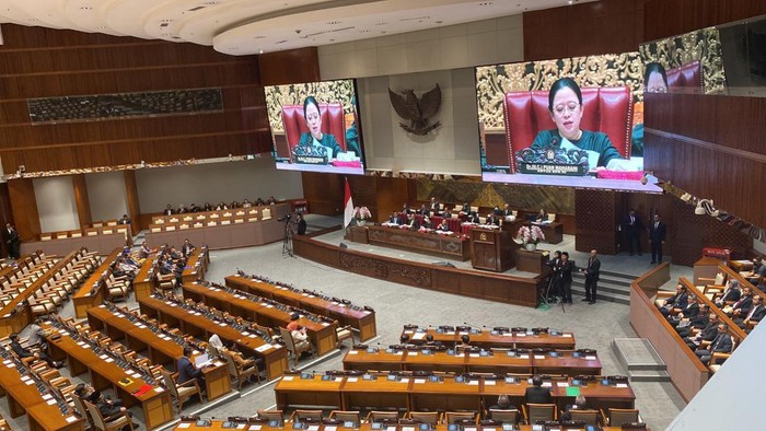Rapat paripurna digelar di gedung Nusantara II, kompleks parlemen, Senayan, Jakarta, Kamis (28/3/2023). Rapat dipimpin oleh Ketua DPR RI Puan Maharani.