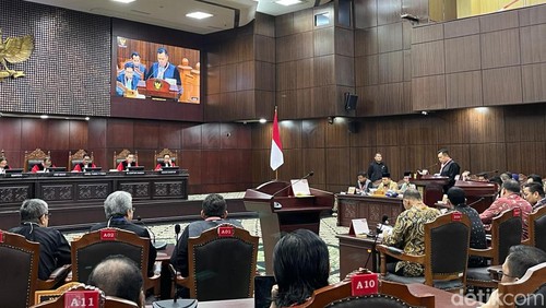 Sidang sengketa pilpres di MK, Kamis (28/3/2024). (Anggi Muliawati/detikcom).