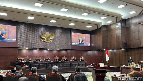 Sidang sengketa pilpres di MK, Kamis (28/3/2024). (Anggi Muliawati/detikcom).