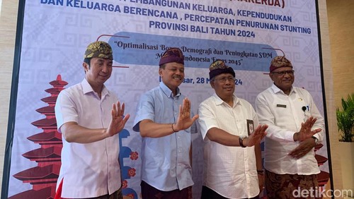 Inspektur Utama BKKBN Ari Dwikora Tono, Sekda Bali Dewa Made Indra, dan Kepala Perwakilan BKKBN Provinsi Bali Sarles Brabar, Kamis (28/3/2024).