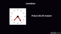 Oh ternyata jarum pendek di angka 7 lewat, jarum panjang di angka mendekati 5 itu pukul 19.24 malam. Foto: Salsa Dila Fitria Oktavianti/detikHealth