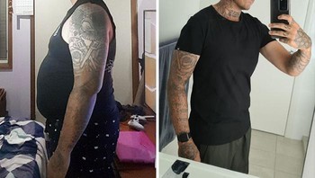 Setelah setahun berhenti minum alkohol dan berhasil turun 37 kg. Foto: sleepyboyhomeless via Bored Panda