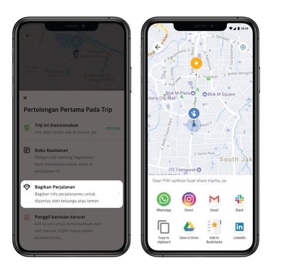 Fitur Bagikan Perjalanan