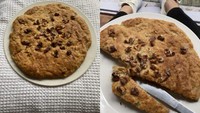Niatnya ingin membuat cheesecake, tapi malah gagal dan bentuknya lebih mirip seperti telur dadar dengan taburan kacang di atasnya. Foto: Pool/Site