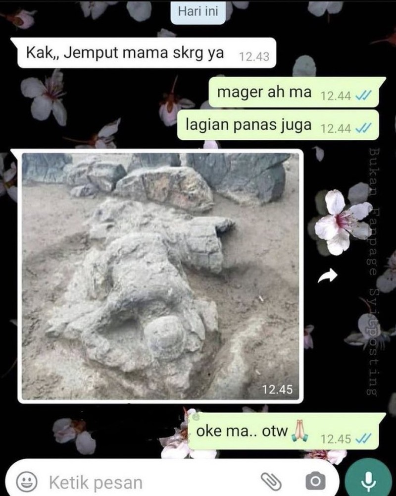 Chat random berikut ini bikin nyengir. Buat yang lagi makan menikmati buka puasa, awas keselek.