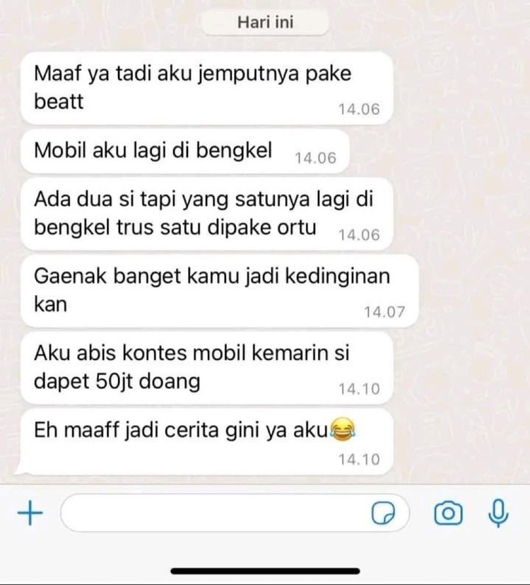 Kumpulan Chat Random Bikin Nyengir, yang Lagi Makan Awas Keselek Chat random berikut ini bikin nyengir. Buat yang lagi makan menikmati buka puasa, awas keselek.