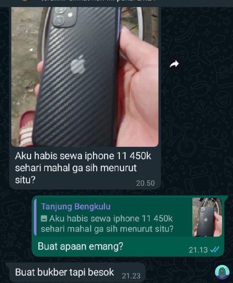 Chat random berikut ini bikin nyengir. Buat yang lagi makan menikmati buka puasa, awas keselek.