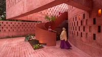 Ruangan Masjid Zebun Nessa dirancang dengan cermat untuk para wanita. Menjadi tempat salat, berkumpul, dan berdiskusi. Foto: Asif Salman via Dezeen