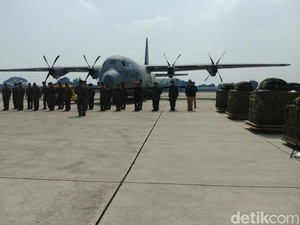 Hercules TNI Kirim Payung Udara untuk Penyaluran Bantuan ke Palestina