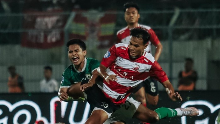 Laga Madura United vs PSS Sleman, Jumat (29/3/2024).