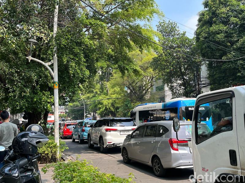 Macet ke Tanah Abang, 30 Maret 2024, 10.15 WIB. (Anggi Muliawati/detikcom)
