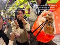 Tak Bisa Bukber karena Kerja, Wanita Ini Dibawakan Makanan oleh Temannya