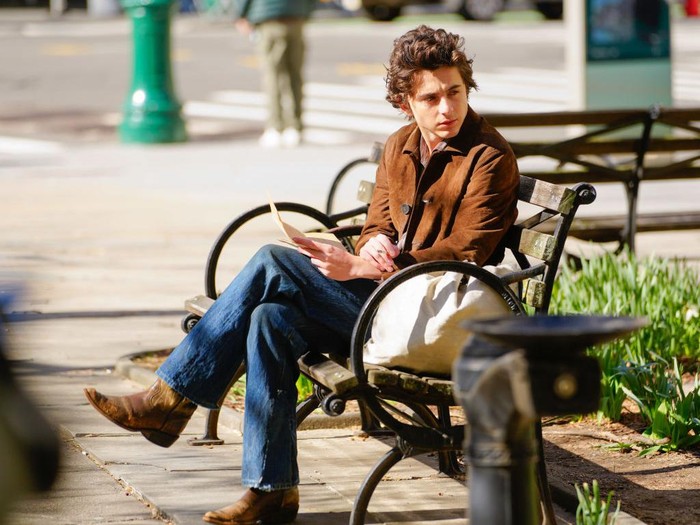 NEW YORK, NY - MARCH 24: Timothee Chalamet is seen on the set of 