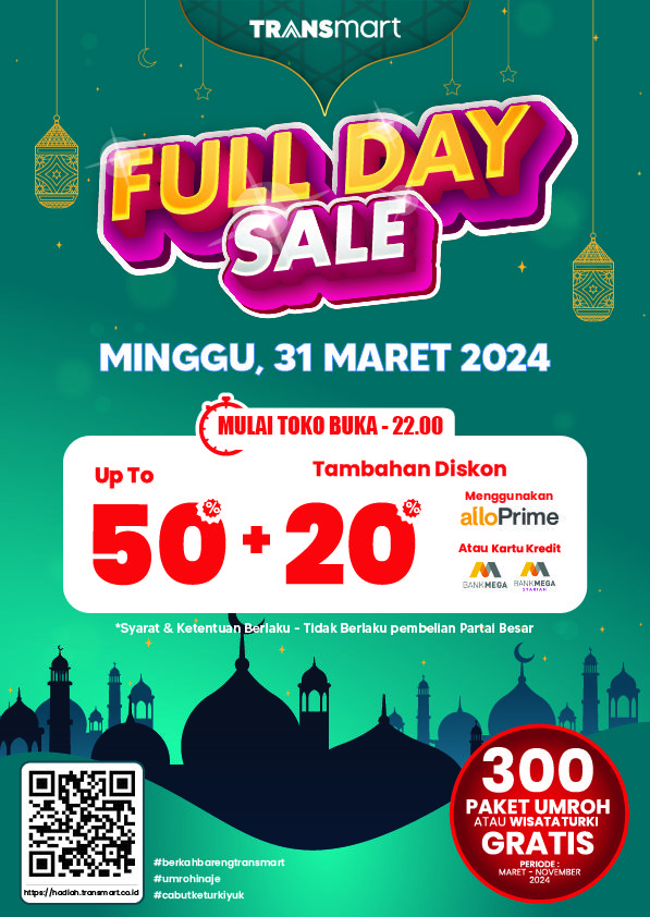 THR Cair! Serbu Transmart Full Day Sale Besok, Diskon 50% + 20%