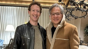 Zuckerberg tampil bergaya dengan jaket saat bersama CEO Nvidia, Jensen Huang. Foto: Screenshot Instagram