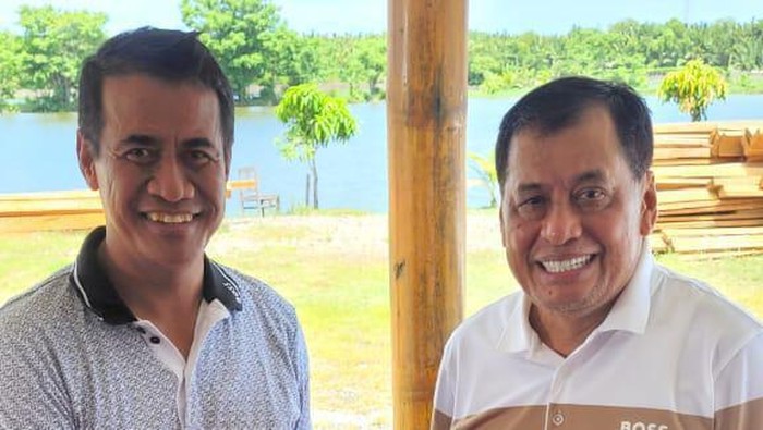 Menteri Pertanian Andi Amran Sulaiman (AAS) dan Wakil Ketua Umum Golkar Nurdin Halid (NH) bertemu di Makassar, Sulawesi Selatan (Sulsel).