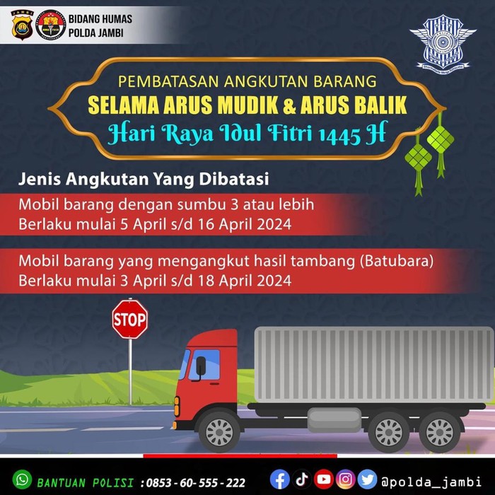 Aktivitas angkutan batu bara akan dihentikan mulai h-7 Lebaran 2024. Penghentian ini guna mendukung kelancaran arus mudik Lebaran 2024.