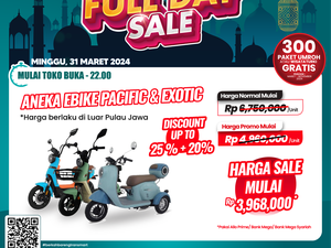 Sepeda Listrik di Transmart Full Day Sale Diskon hingga Rp 2,7 Juta!