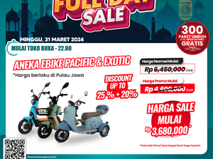Cocok Buat Lebaran, Ada Diskon Sepeda Listrik di Transmart Full Day Sale