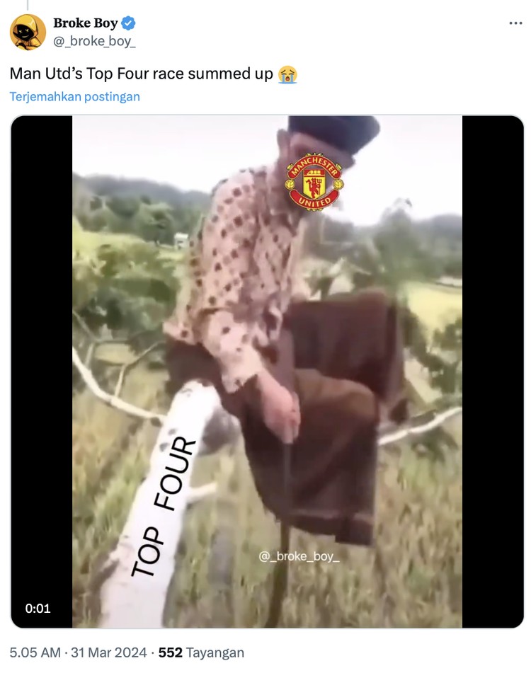Meme MU diimbangi Brentford dalam laga lanjutan Liga Inggris.