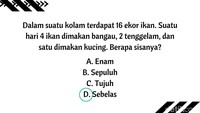 Oh ternyata sebelas, kan ikan hidupnya di air, jadi tenggelam di air. Foto: Salsa Dila Fitria Oktavianti/detikHealth