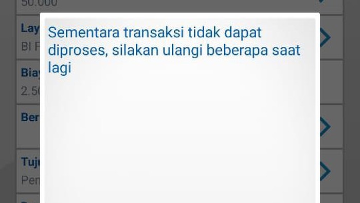 BI Fast di M-Banking BCA Eror