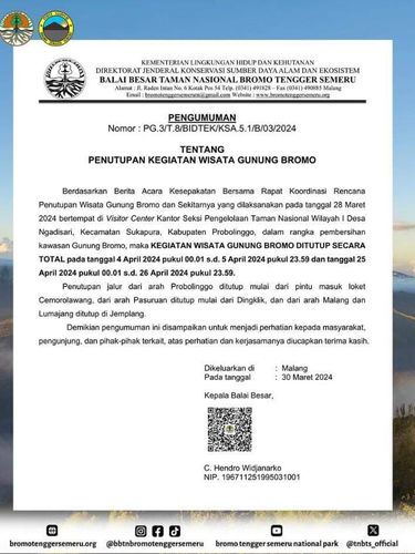 Bromo ditutup