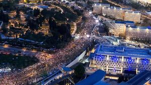 Foto Udara Demo Warga Israel Minta Benjamin Netanyahu Mundur