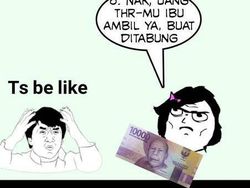 Meme Kocak Berburu THR Lebaran, Ayo Baris yang Rapi!