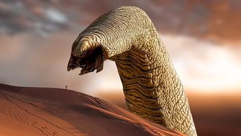 Hewan ini disebut netizen mirip cacing pasir raksasa di film fiksi ilmiah Dune. Sepertinya dari makhluk ini cacing raksasa di film Dune terinspirasi, tulis seseorang. Foto: Dune via Daily Mail