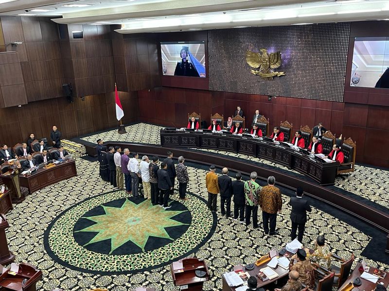 Sidang MK pada Senin (1/4/2024)-(Anggi/detikcom)