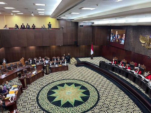Sidang MK pada Senin (1/4/2024)-(Anggi/detikcom)