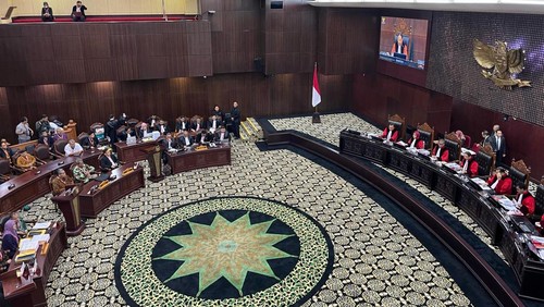 Sidang MK pada Senin (1/4/2024)-(Anggi/detikcom)