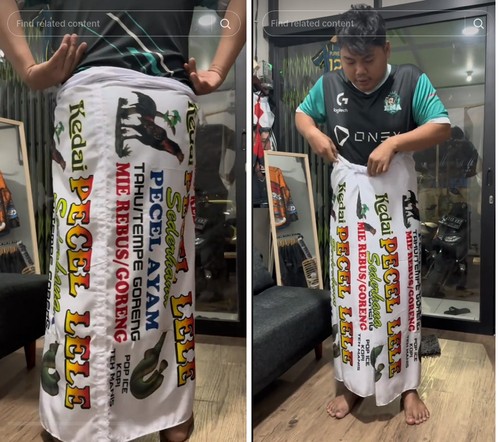 Beredar video viral di TikTok sarung motif spanduk pecel lele.