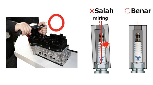 Busi kendaraan bisa retak karena cara yang salah saat memasang