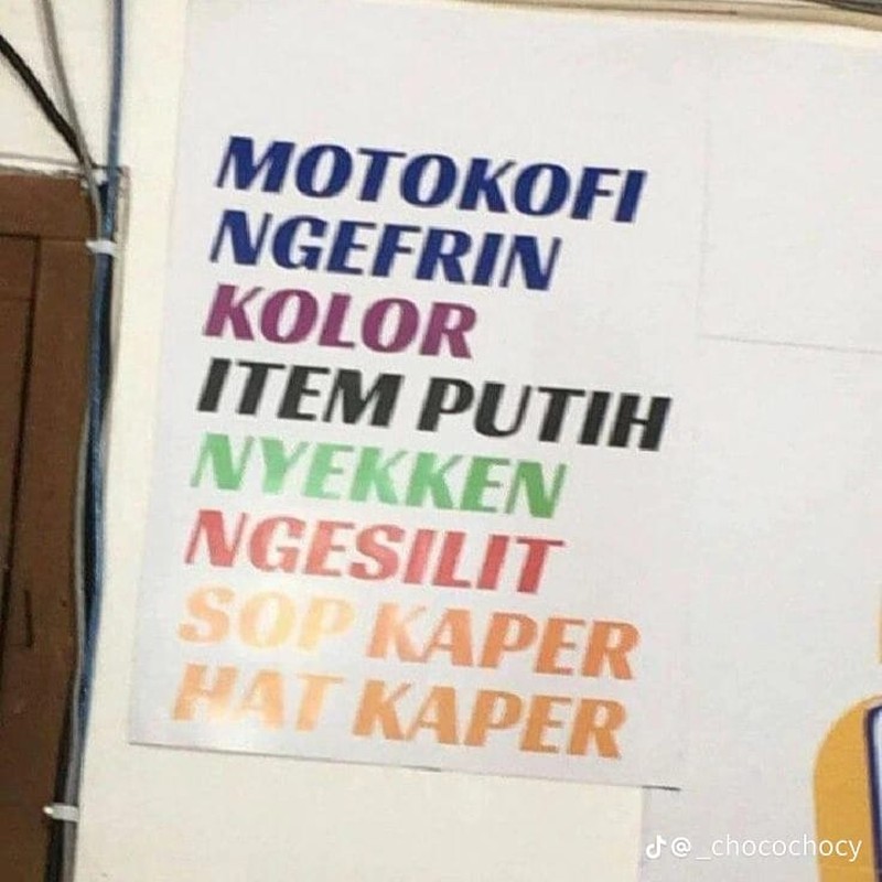 Foto Tulisan Bikin Ngakak