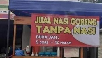 Jual nasi goreng tanpa nasi itu bagaimana ya? Foto: TikTok/A_chocochocy