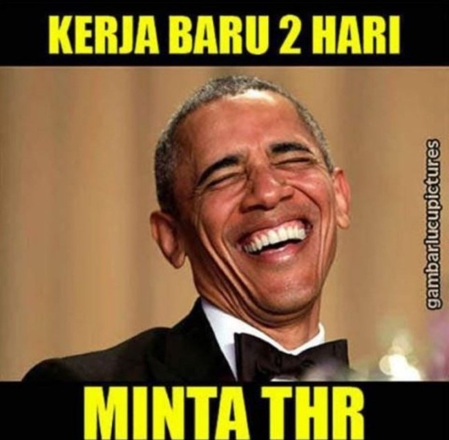 Buat yang baru mulai kerja sabar ya.. baru dapet THR tahun depan. Foto: Instagram/gambarlucupictures