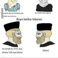 Beda laki-laki dan perempuan saat Hari Raya Lebaran. Emang bener nih kayak gini? Foto: 1cak.com