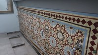 Tempat wudu di musala rumah Dewi Sandra yang dihias dengan ubin custom yang cantik. Foto: Tangkapan Layar via YouTube The Sungkars