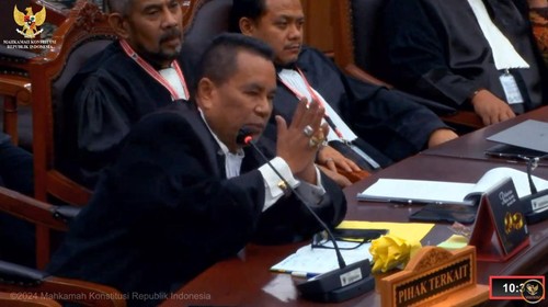 Hotman Paris saat sidang MK (tangkapan layar YouTube).