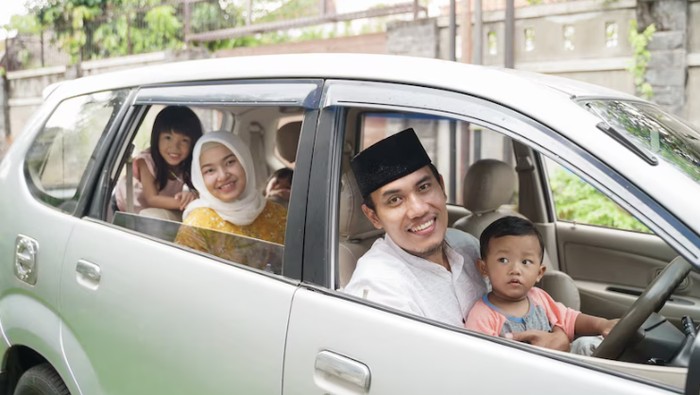 Ilustrasi mudik bersama keluarga.