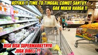 Nikita menunjukkan wajah bahagianya ketika berbelanja bulanan di momennya ini. Ia membeli beragam jenis buah-buahan. Di antaranya terlihat semangka kuning, nangka, apel, hingga belimbing. Foto: YouTube Crazy Nikmir Official