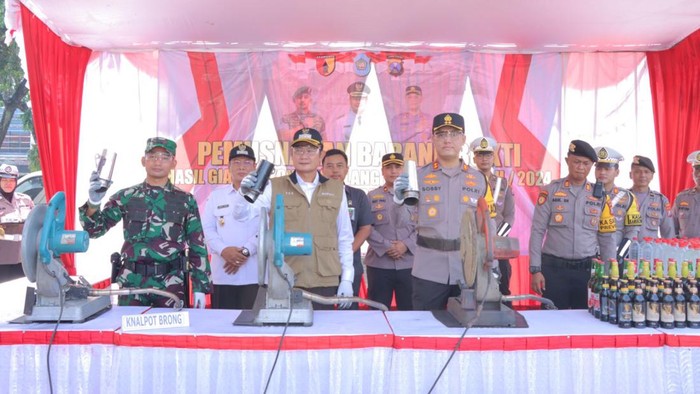 Pemusnahan hasil Operasi Pekat 2024 Lamongan