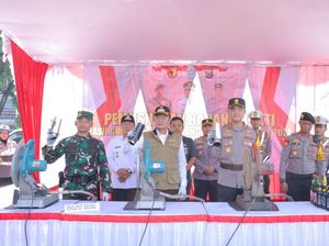 Miras dan Knalpot Brong Hasil Operasi Pekat di Lamongan Dimusnahkan