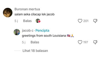 Wah ada fans dari Cilacap nih untuk Jacob. Foto: Screenshot/TikTok