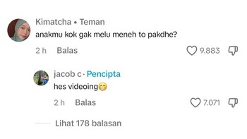 Netizen ada-ada aja, anaknya pun dikepoin. Foto: Screenshot/TikTok