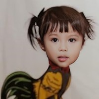 Tak kalah kocak dan menggemaskan, begini wajah anak pertama Atta-Aurel, Ameena ketika dijadikan sebagai kepala ayam. Foto: dok. Instagram/@attahalilintar